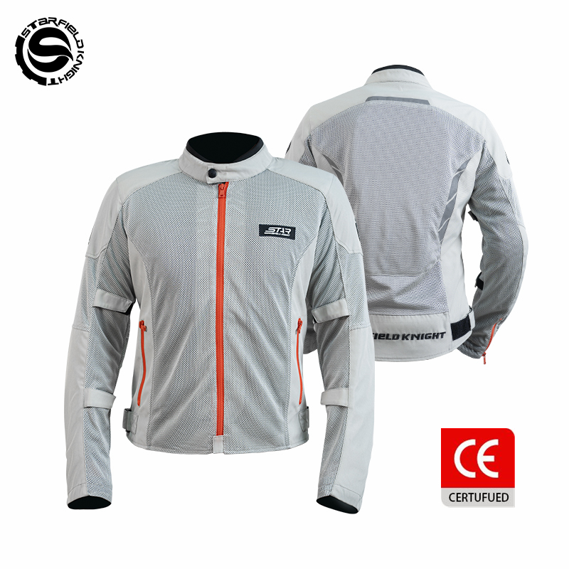 Motorcycle Gear White - Jaket Motor SFK Abu-abu Putih Pakaian