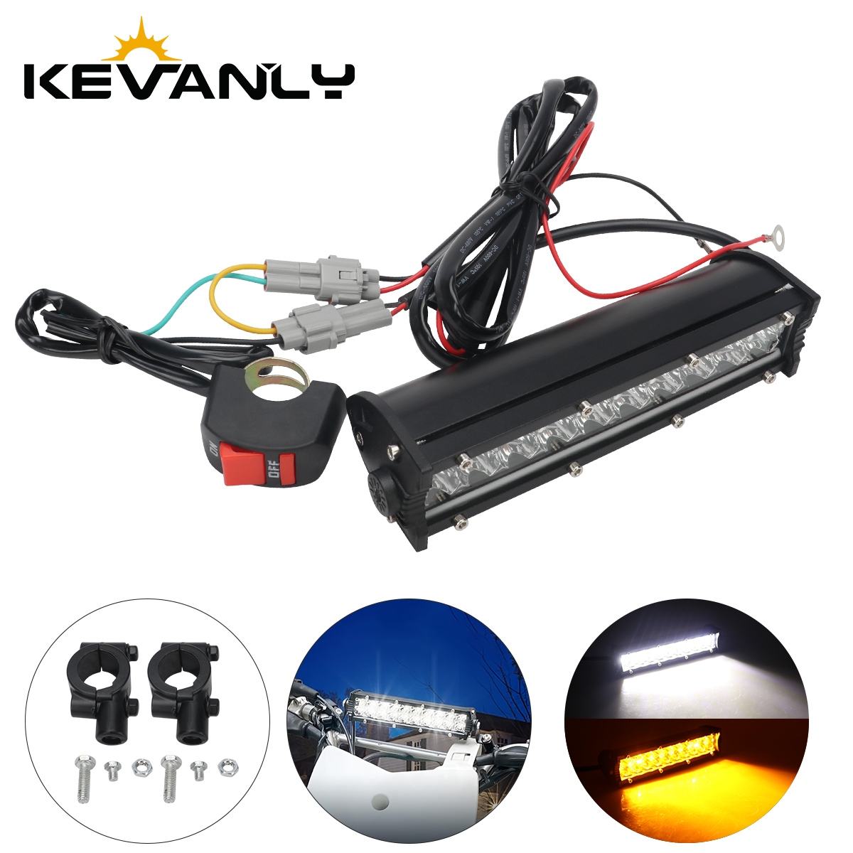 Motorcycle Gear Yellow - Set Lampu LED Stang Motor 60W