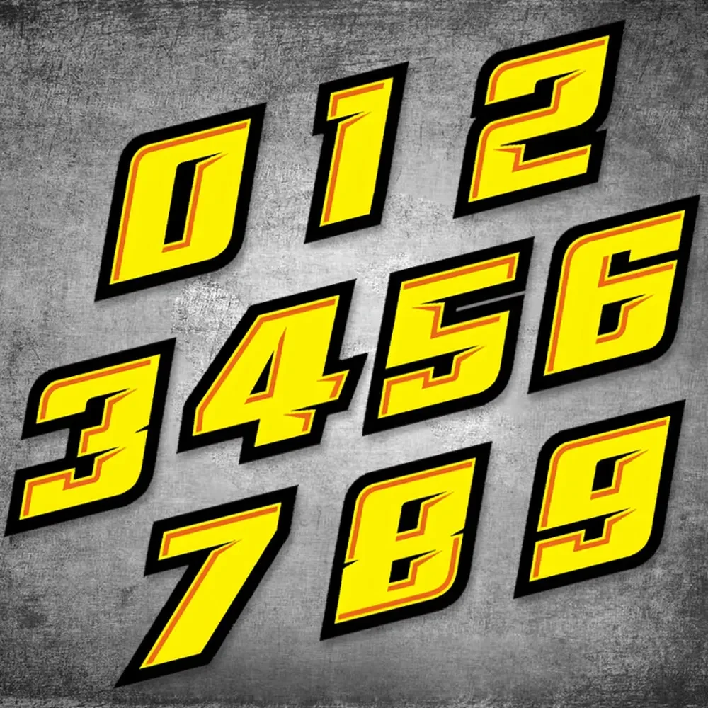 Motorcycle Gear Yellow - 0123456789 Nomor Kuning Mobil Sepeda Motor