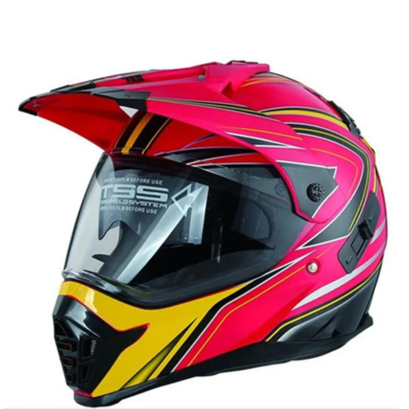 Motorcycle Gear Yellow - Helm Motocross Merah Kuning Aksesoris Sepeda