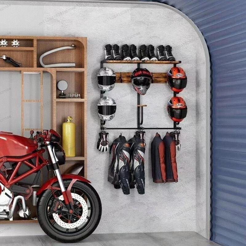 Rak helm yang dipasang di dind - Motorcycle Gear Hanger ulasan dan harga