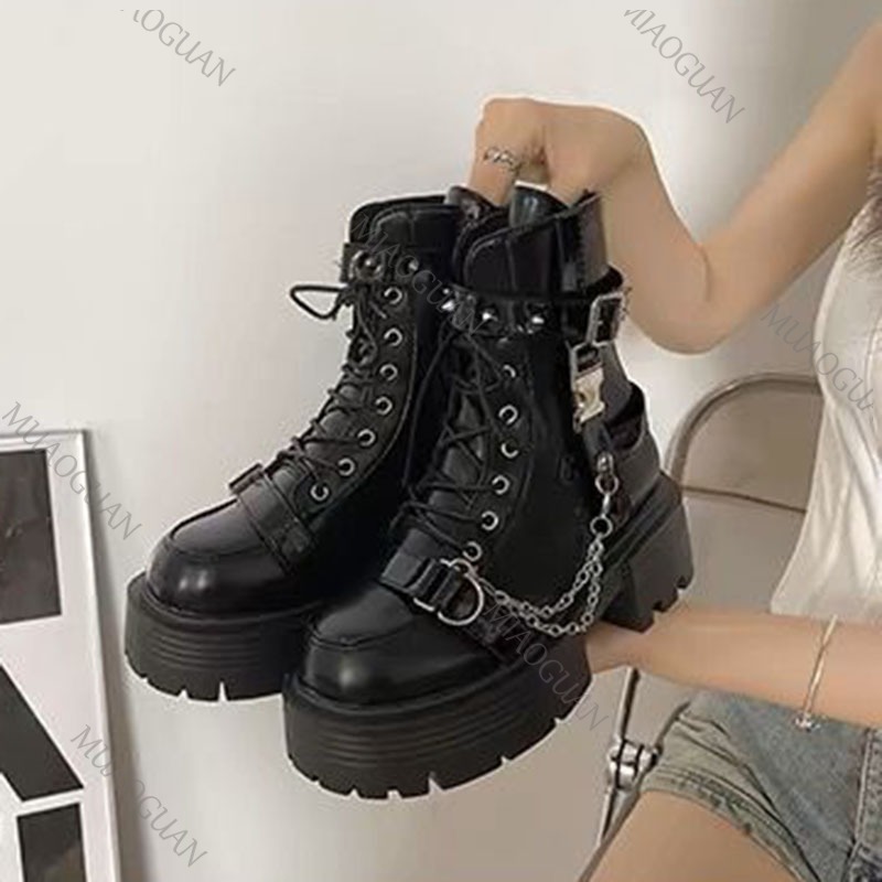 Sepatu Bot Punk Tebal untuk Wa - Motorcycle Gear Pants ulasan dan harga