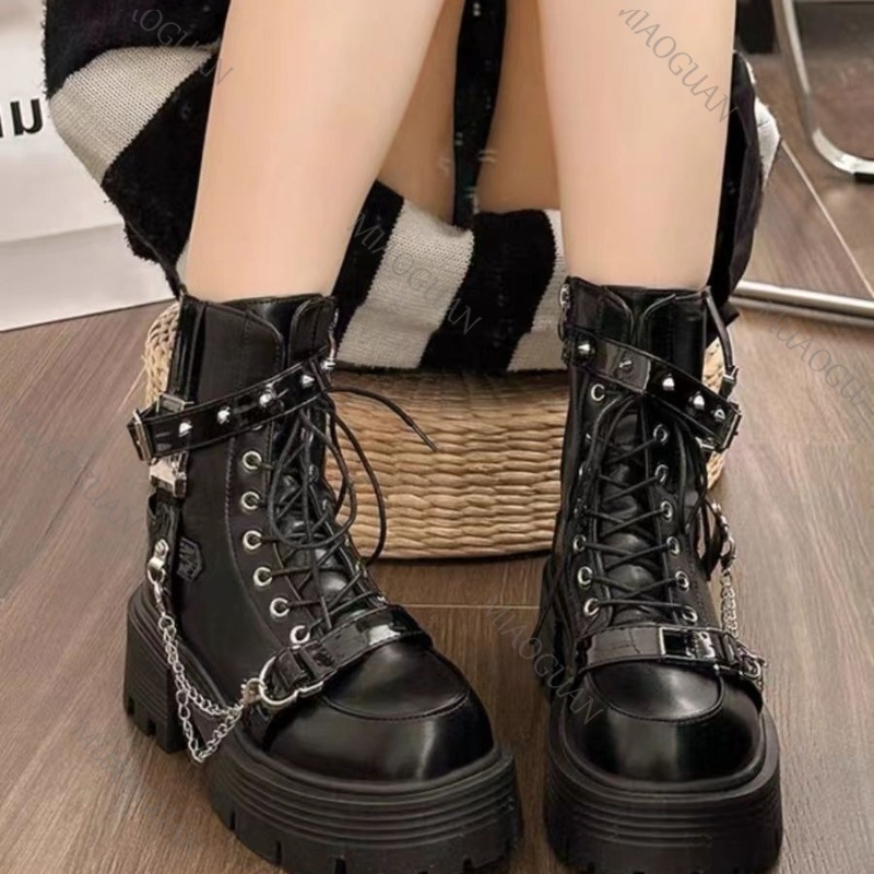 Sepatu Bot Punk Tebal untuk Wa - Motorcycle Gear Pants ulasan dan harga