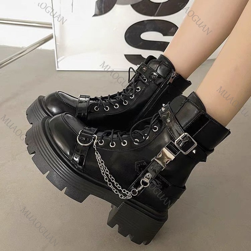 Sepatu Bot Punk Tebal untuk Wa - Motorcycle Gear Pants ulasan dan harga