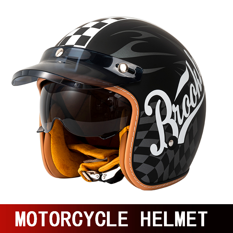 Helm Motor Retro Baru untuk Pr - Motorcycle Gear Yellow ulasan dan harga